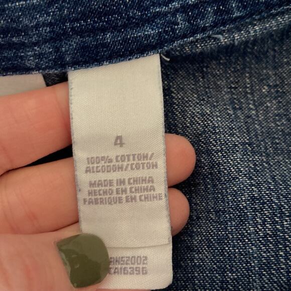 Liz Claiborne Denim Embroidered A-line Skirt, Size 4 - Picture 5 of 8